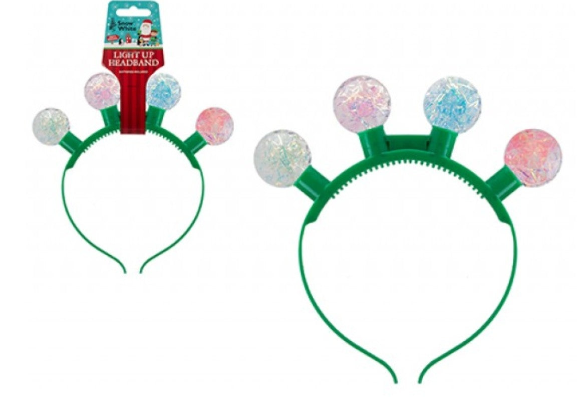 Snow White Light Up Glitter Ball Headband