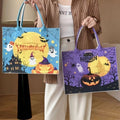 Halloween Felt Handbag Ghost Pumpkin Pattern Large Capacity Tote Bag Shopping Storage Bag Party Gift Handheld Bag