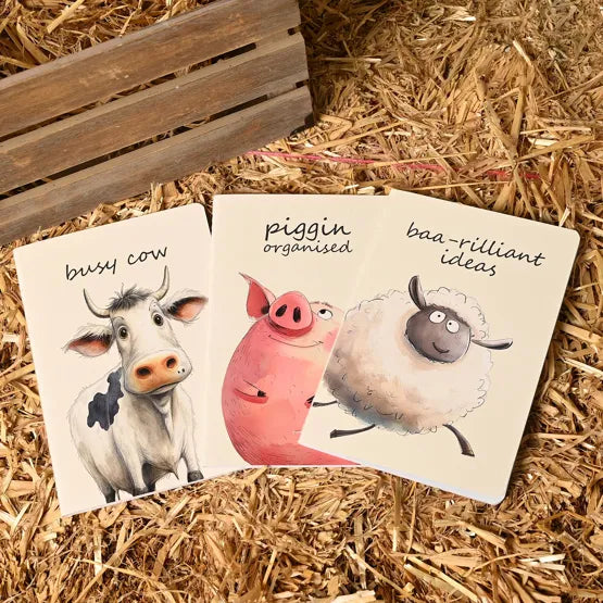The Funny Farm Set of 3 A5 Notebooks